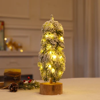 Dirbtinis mini baltos šviesos Kalėdų eglutė namų darbalaukio Kalėdinė dekoracija vestuvių scena atmosfera išdėstymas medžio lempos šviesa