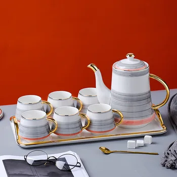 Europos keraminės kavos puodelio nustatyti kūrybos aukso insulto home hotel popietės arbata virdulys taurės sistemos